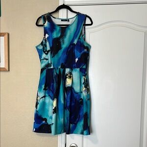 Sleeveless Blue and Black scuba Dress apt 9 size 14